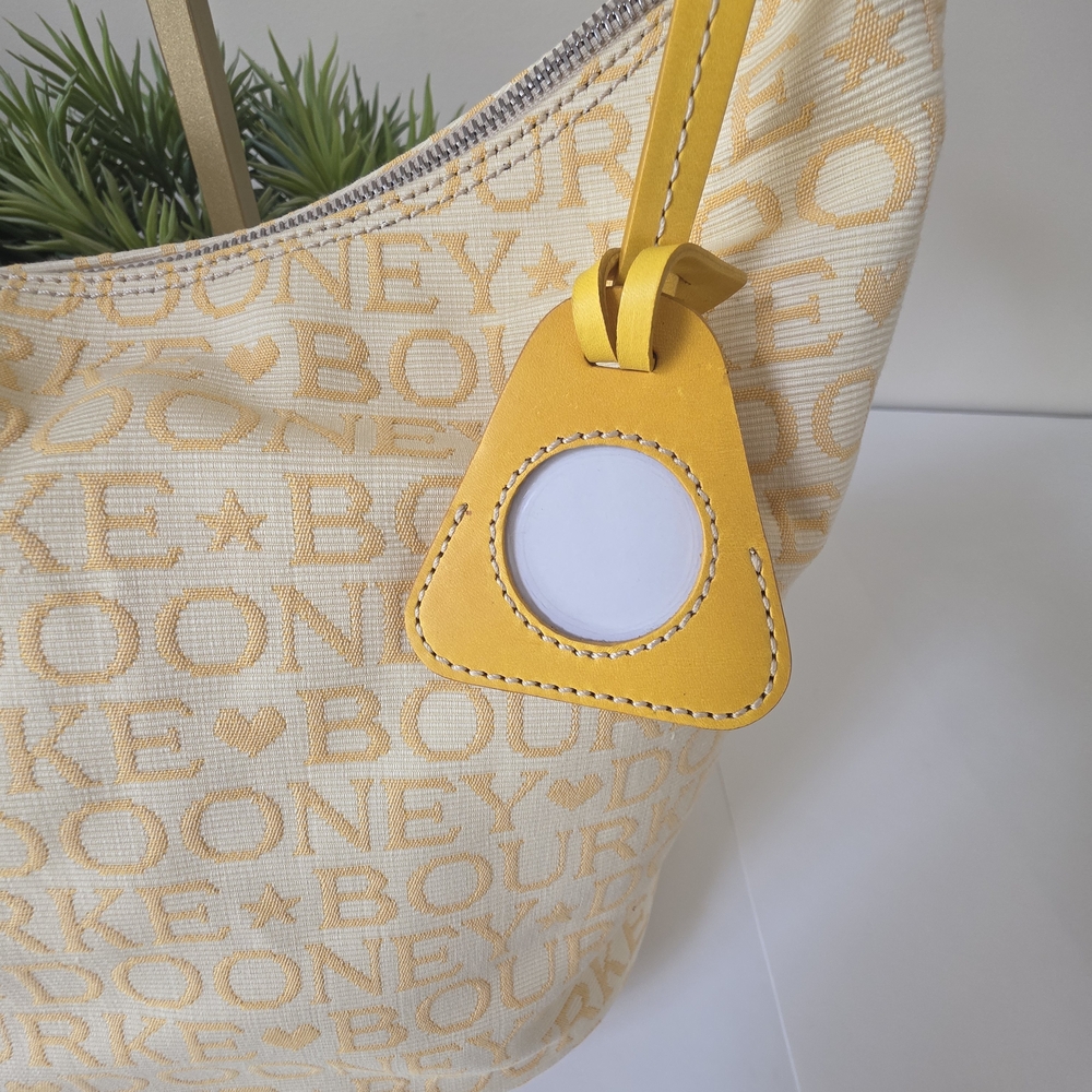 Dooney & Bourke Large Bucket Bag Sunflower Logo Canvas Leather Trim- New - Picture 6 of 16